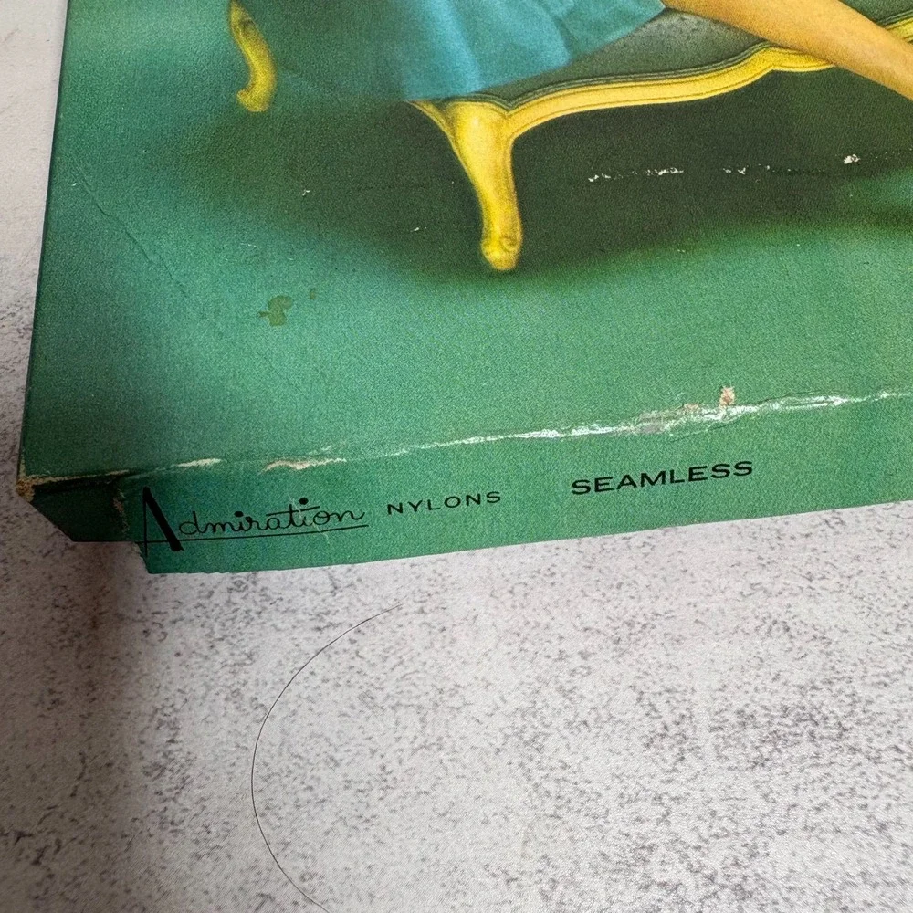 VTG 1950s Admiration Nylons Seamless Stockings Box Set Mesh 616 Glamour Sand 10